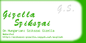 gizella szikszai business card